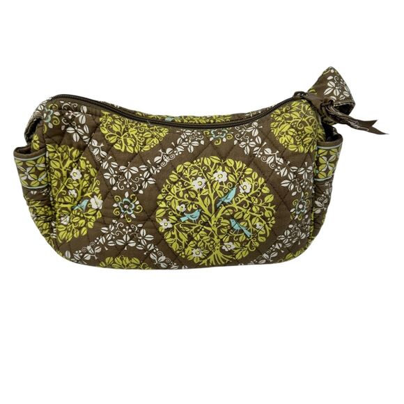 Vera Bradley Retired Cotton Green and Brown Birds Sittin in a Tree Handbag - Picture 1 of 7